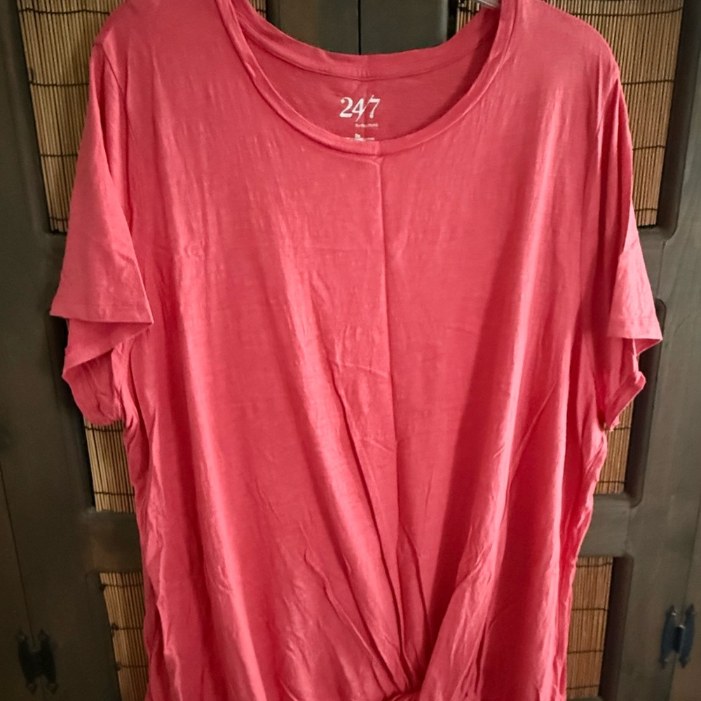 Maurices 3XL Coral  Lace Accent Tee